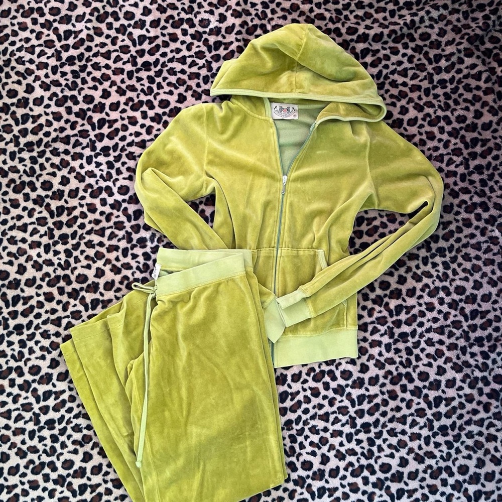 Juicy Couture Olive Velour Hoodie and Pants